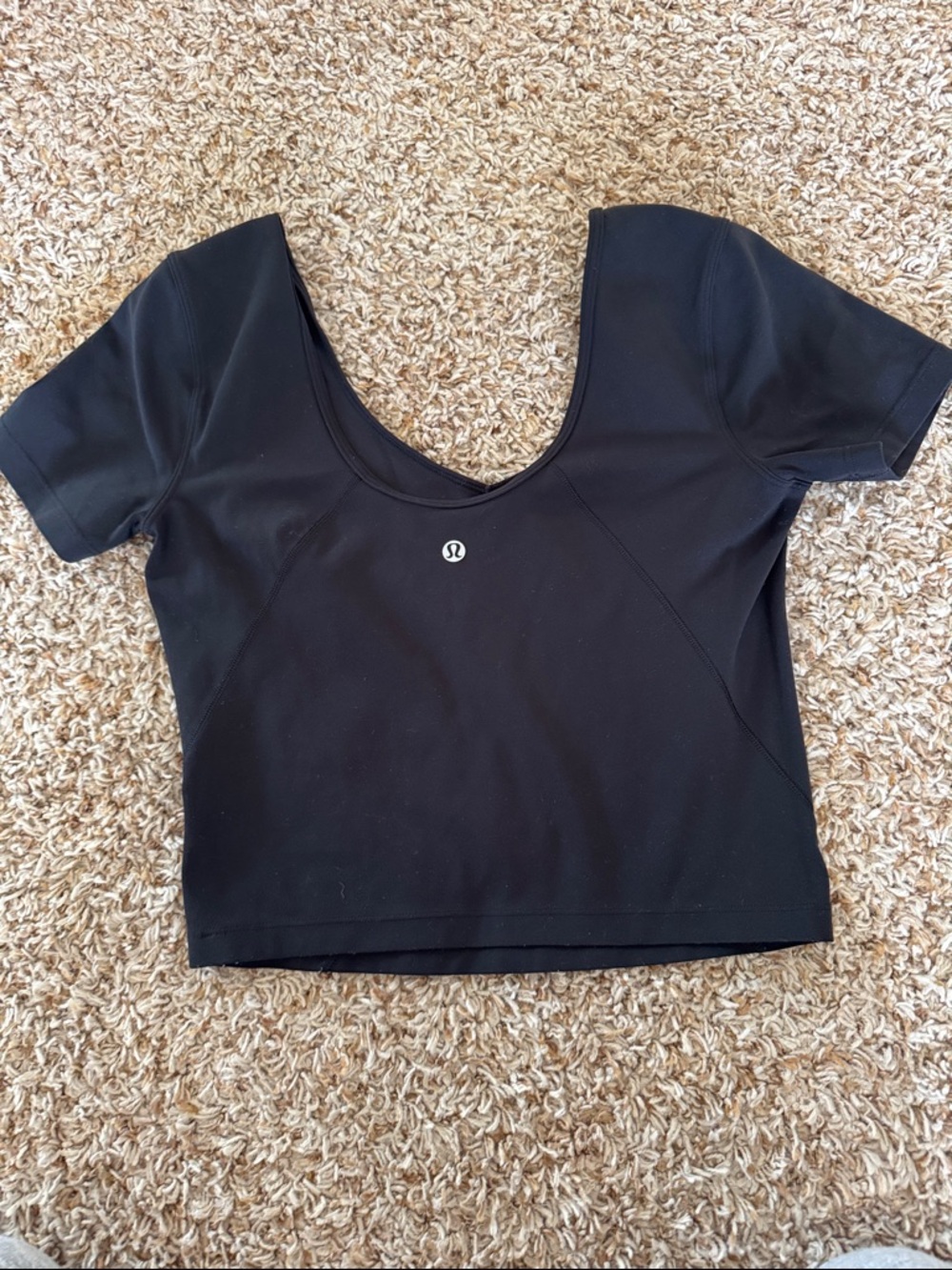 lululemon athletica- Align Black Scoop-Neck Short Sleeve Crop Top